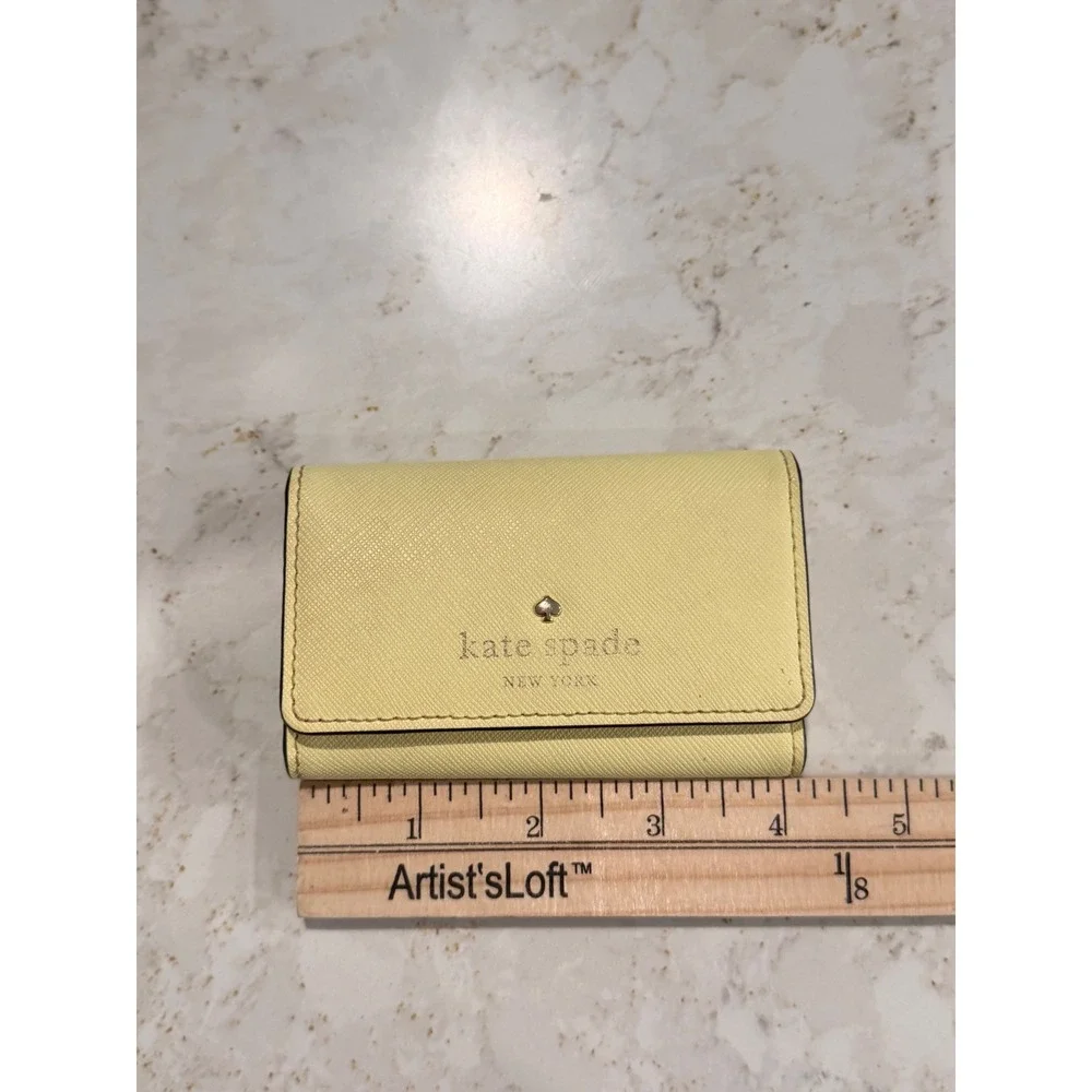 Kate Spade New York Yellow Saffiano Leather 6 Hook Key Holder Case Wallet